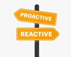  Proactive vs Reactive Monitoring - an image of a signpost with two arrows in opposite directions